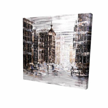 FONDO 32 x 32 in. Industrial Abstract City-Print on Canvas FO2789041